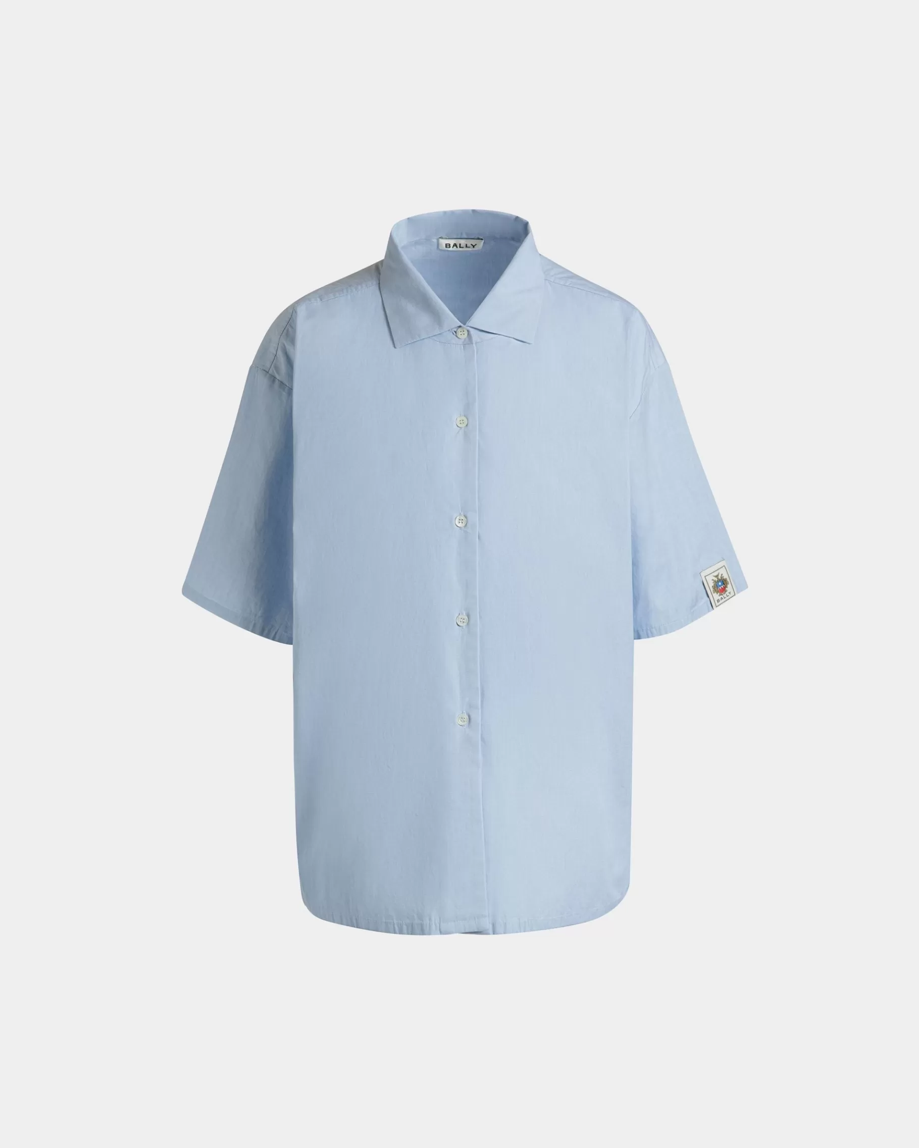 Shirts & T-shirts<Bally Oversized Shirt in Light Cotton Blue