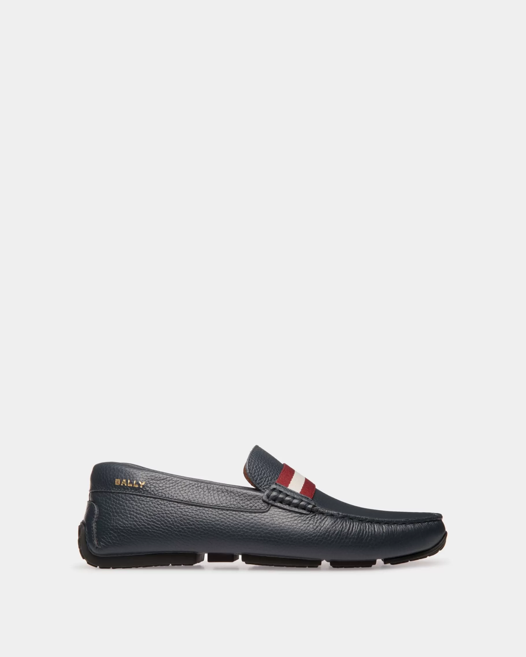 Drivers<Bally Pilot Driver in Grained Leather Blue
