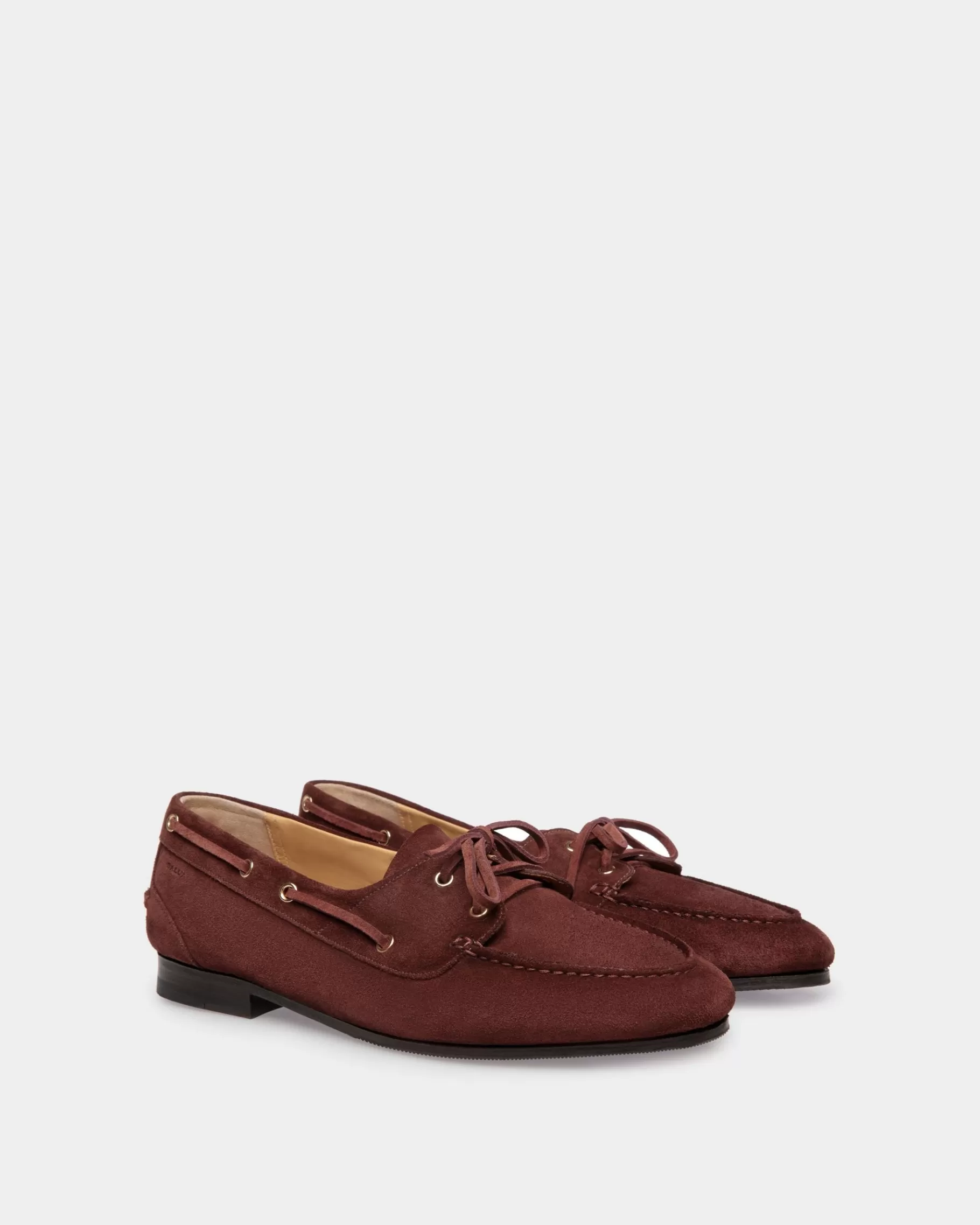 Loafers & Moccasins<Bally Plume Moccasin in Chestnut Suede Brown