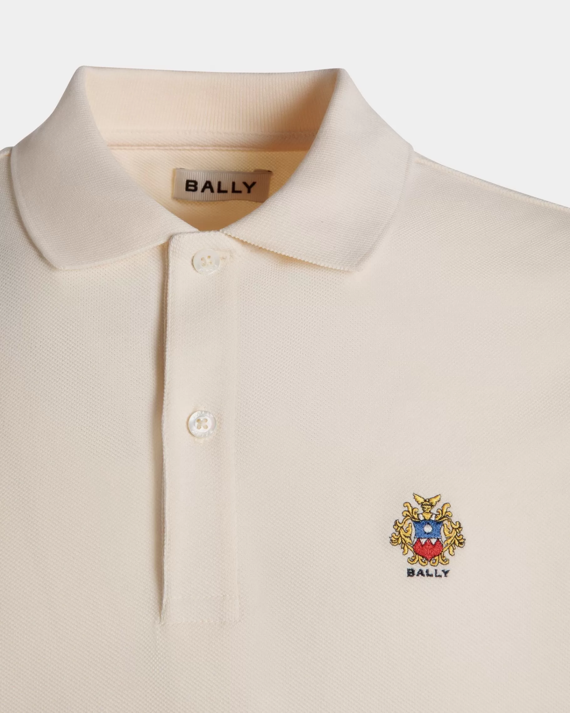 Shirts & T-shirts<Bally Polo With a Crest Logo In Cotton White