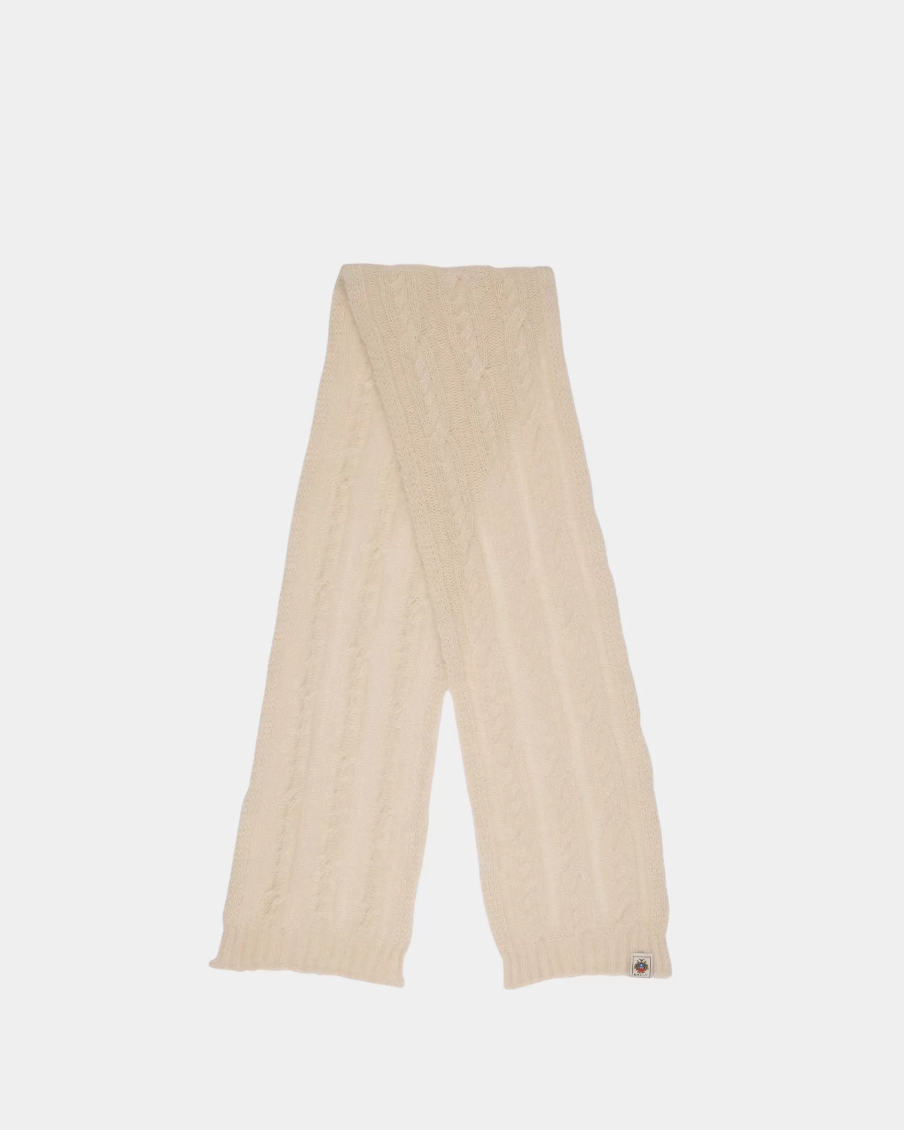 Scarves<Bally Scarf In Ivory Mohair And Silk White