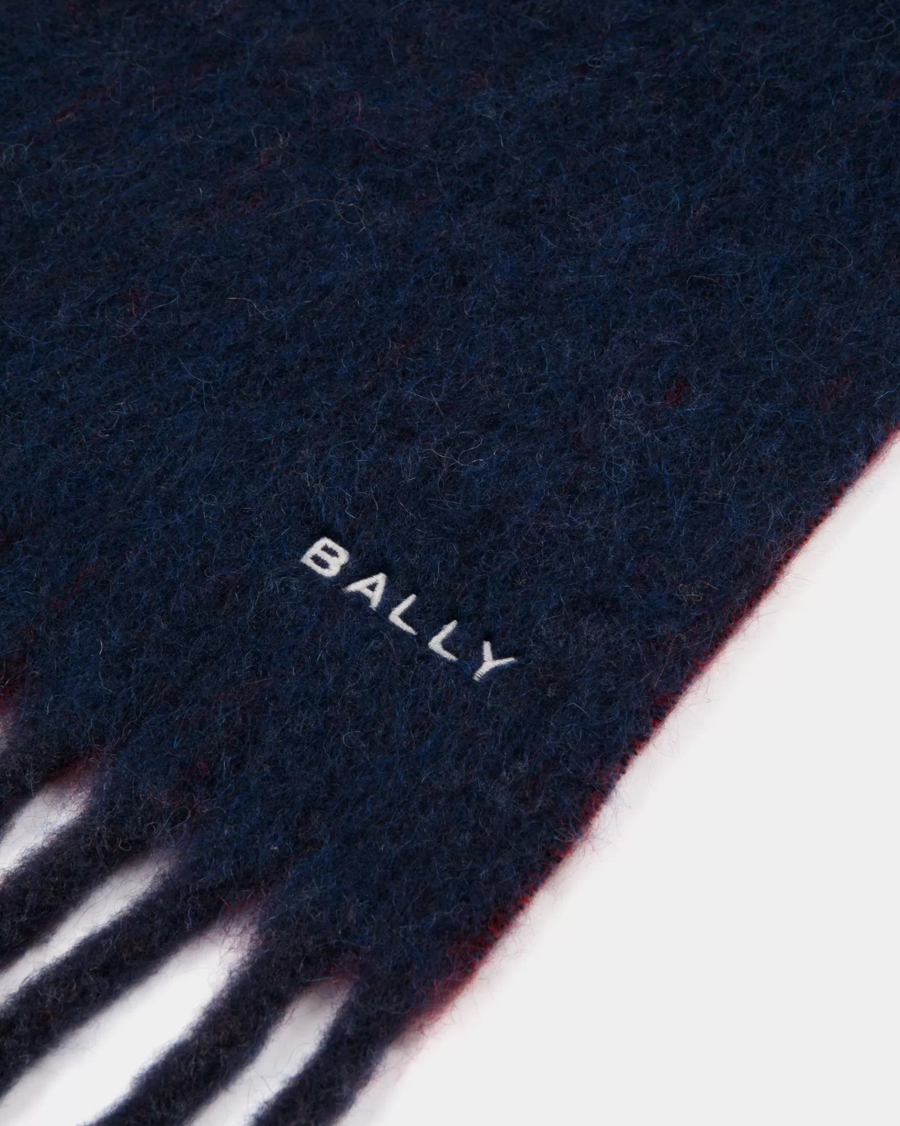 Scarves<Bally Scarf In Navy Blue And Candy Red Wool Blend Multicolor