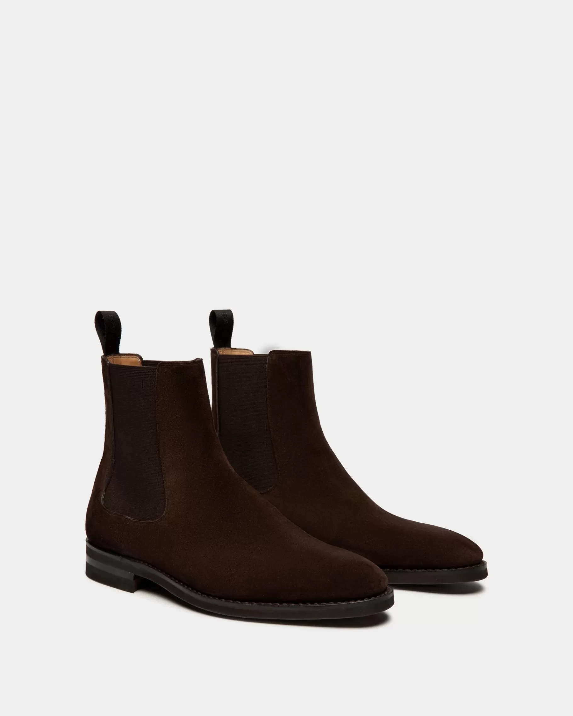 Boots & Ankle Boots<Bally Scribe Un Bootie in Ebano Suede Brown