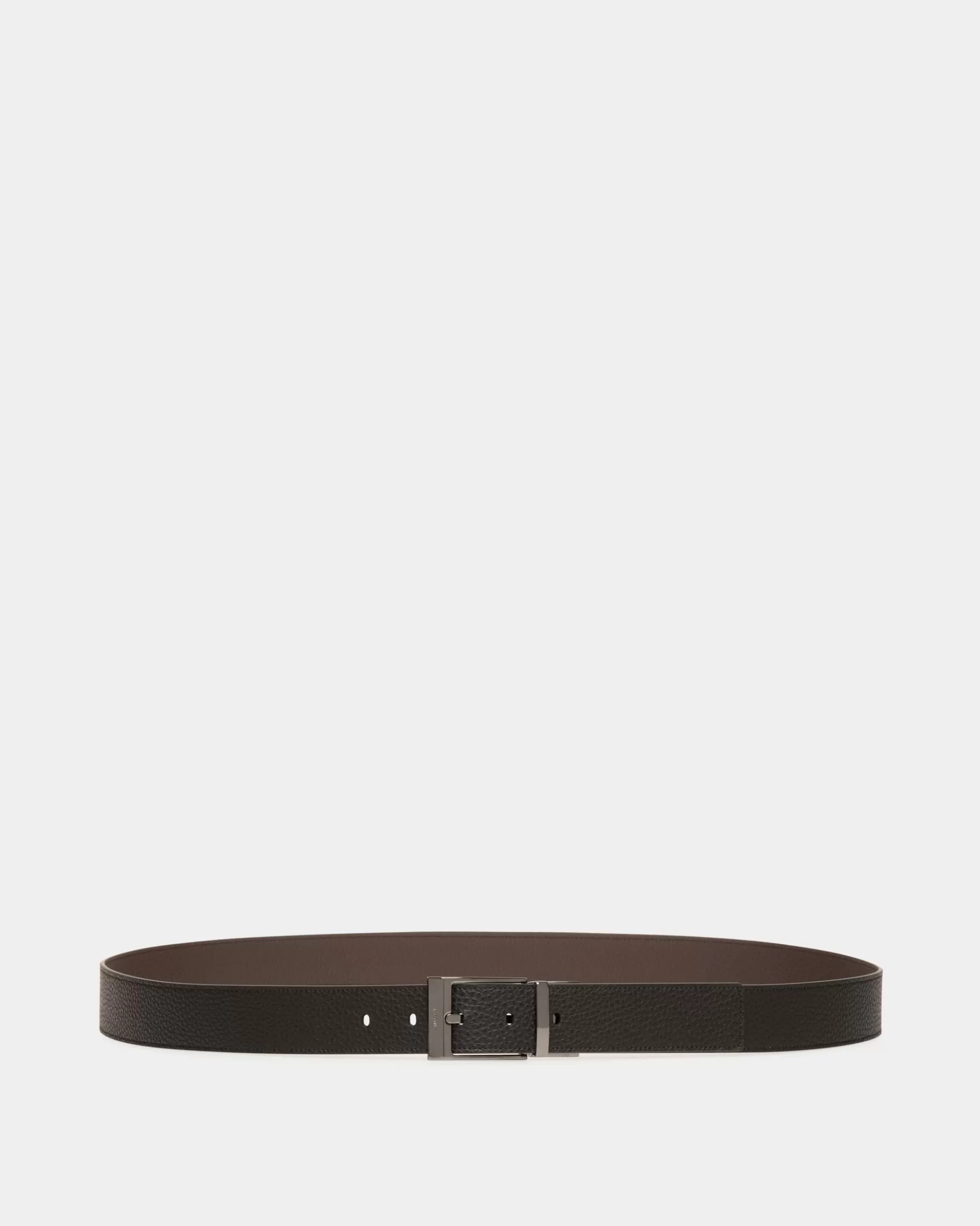 Belts<Bally Shiffie 35mm Reversible And Adjustable Belt in Black And Ebony Leather Multicolor