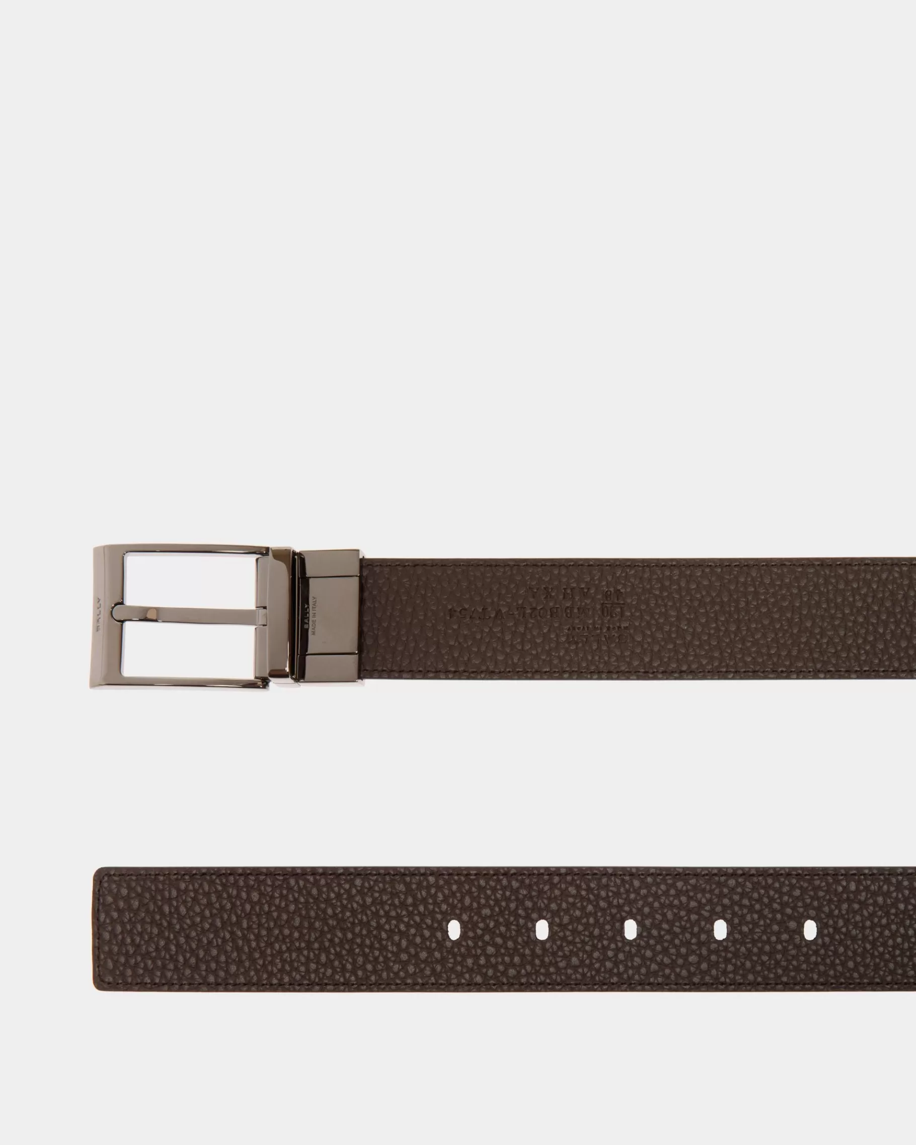 Belts<Bally Shiffie 35mm Reversible And Adjustable Belt in Black And Ebony Leather Multicolor