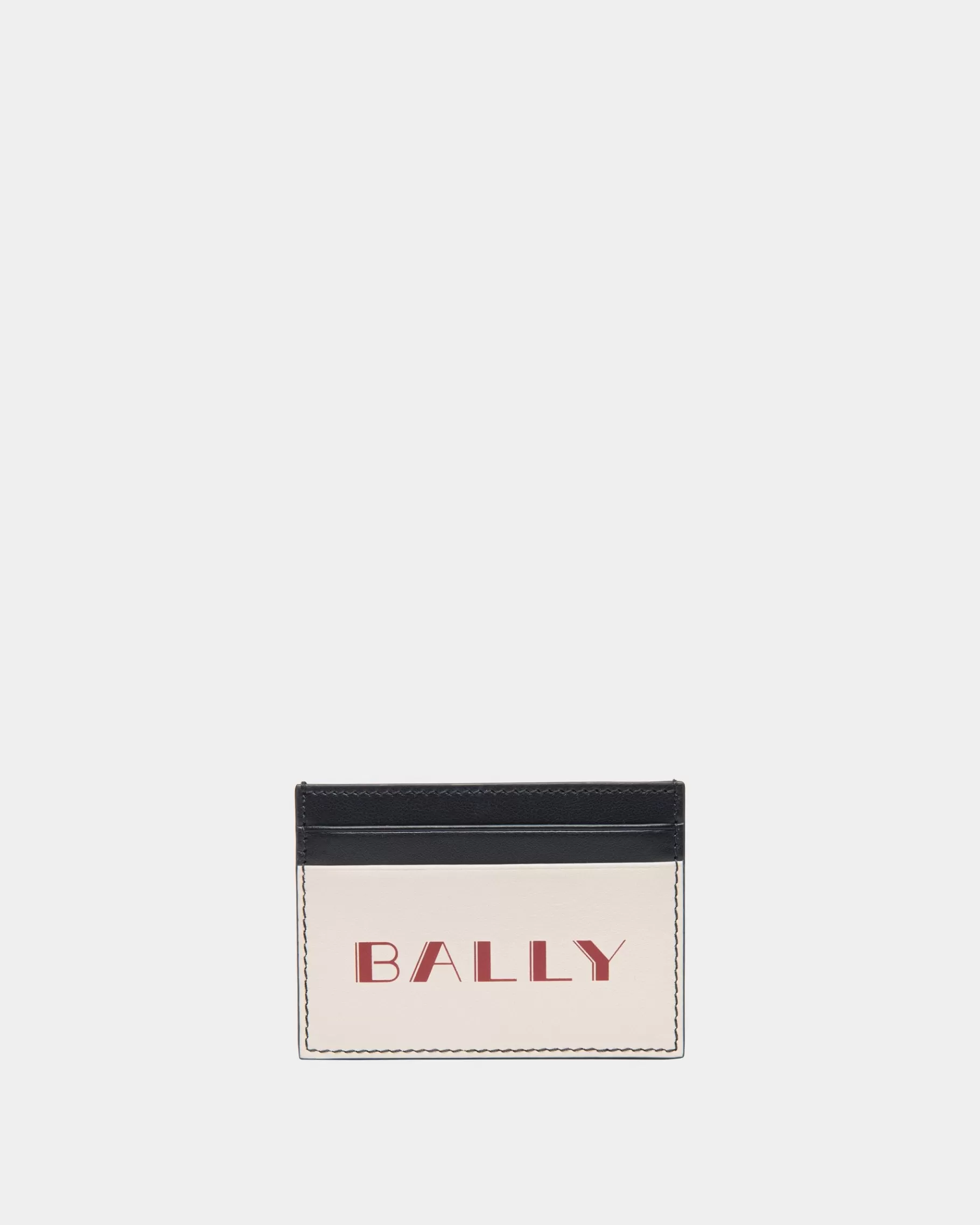 Wallets & Card Holders<Bally Summer Capsule Credit Card Case In And Navy Blue Leather White