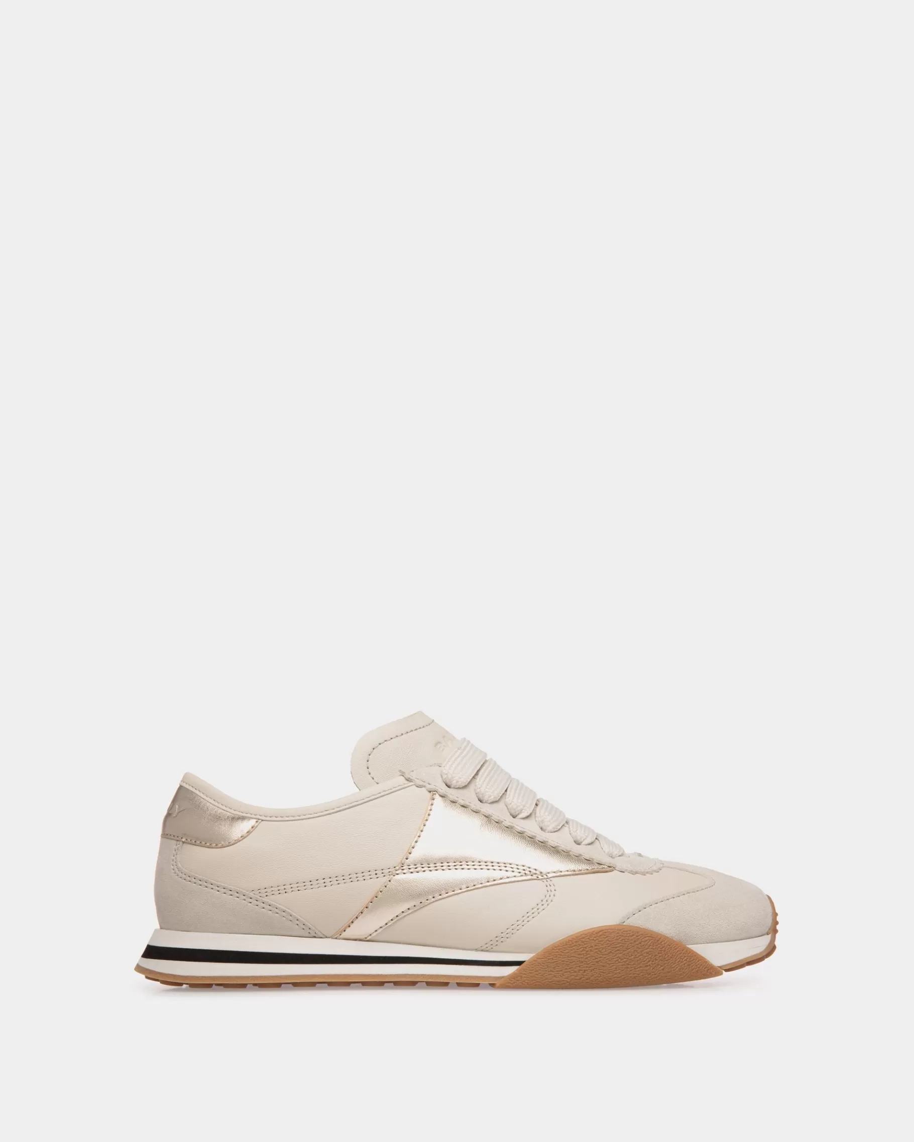 Sneakers<Bally Sussex Sneaker In And Gold Leather White