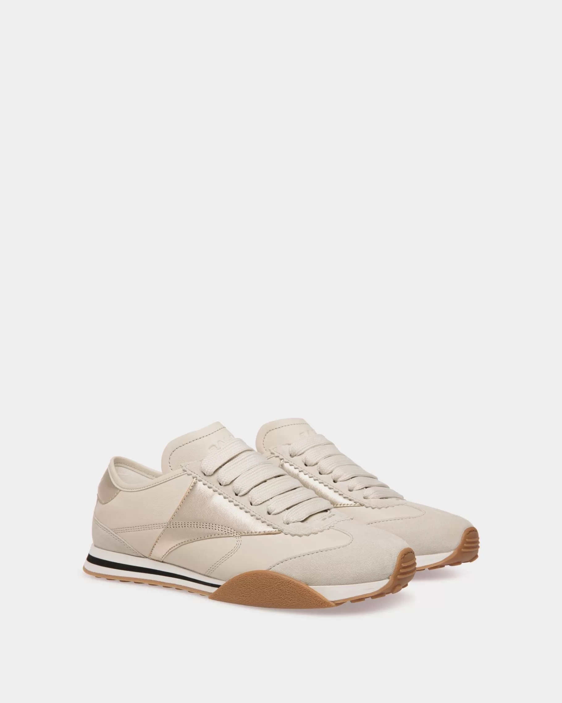 Sneakers<Bally Sussex Sneaker In And Gold Leather White