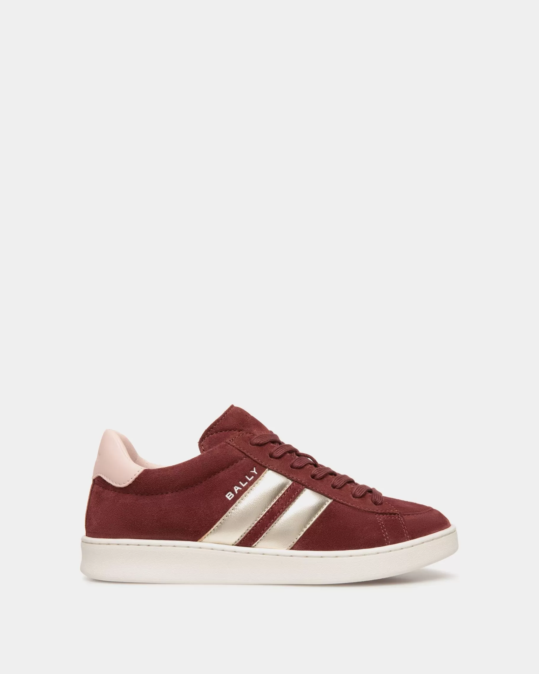Sneakers<Bally Tennis Sneaker In Andorra and Light Pink Suede Leather Burgundy