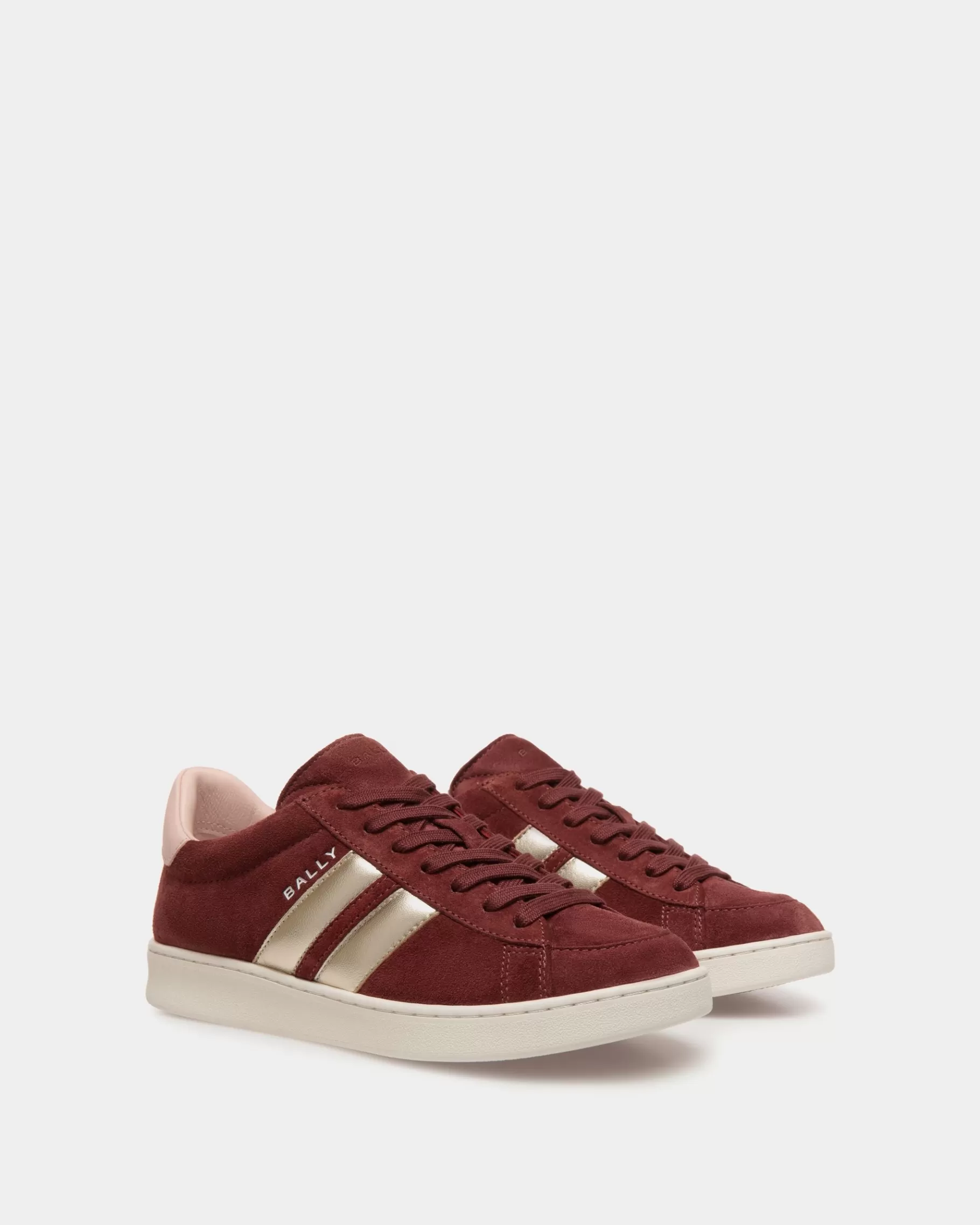 Sneakers<Bally Tennis Sneaker In Andorra and Light Pink Suede Leather Burgundy