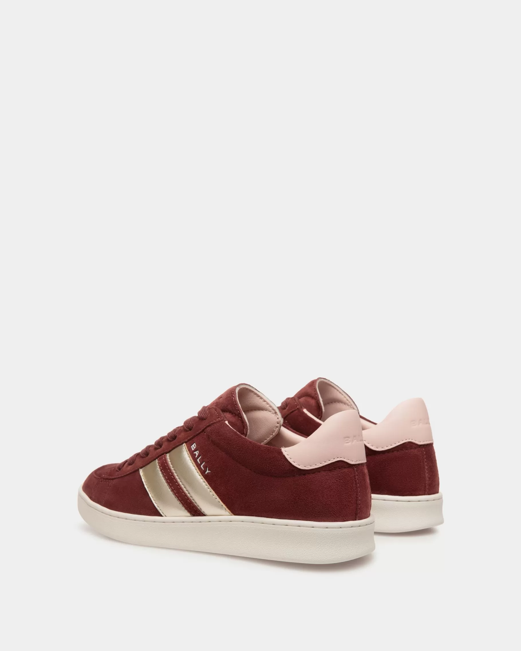 Sneakers<Bally Tennis Sneaker In Andorra and Light Pink Suede Leather Burgundy