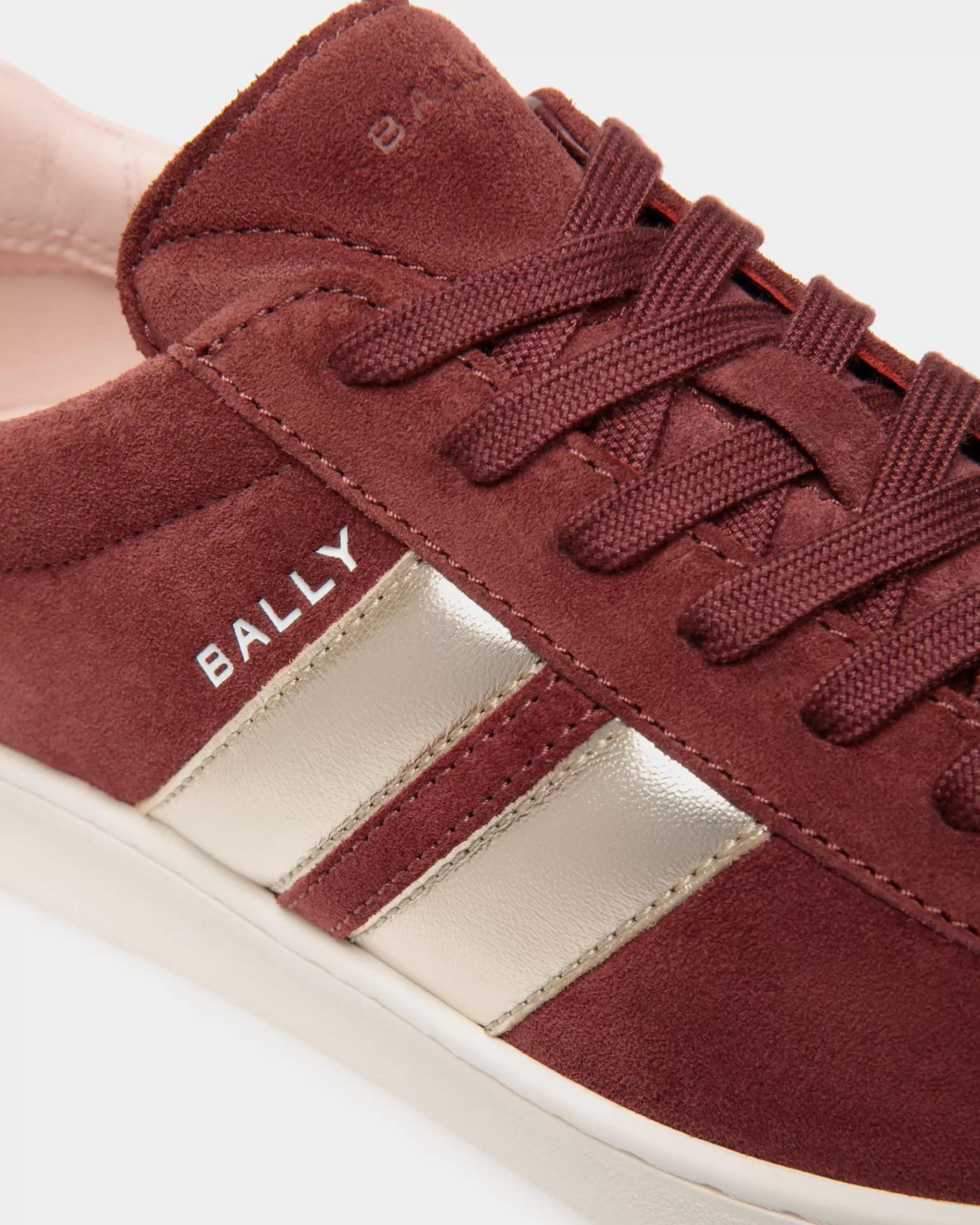 Sneakers<Bally Tennis Sneaker In Andorra and Light Pink Suede Leather Burgundy