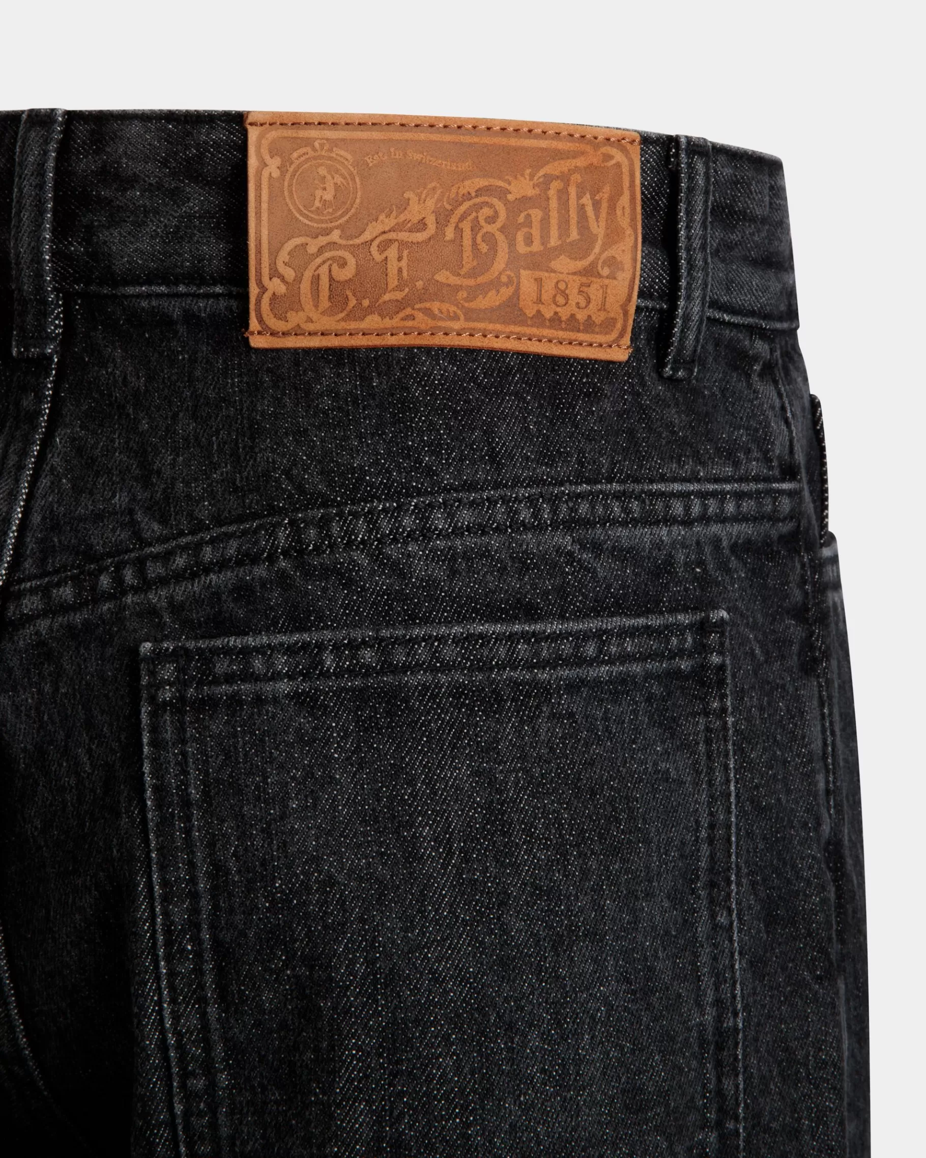 Pants<Bally Wide-Leg Denim Pants In Cotton Grey